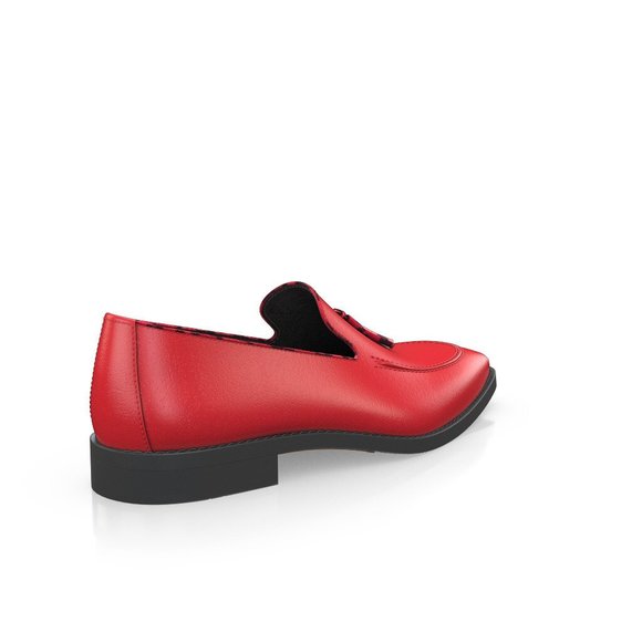 Bashwood Handmade Red Leather Loafers For Men main image 4